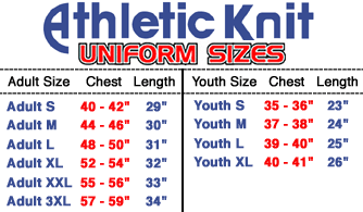 Athletic Knit Sizing Chart
